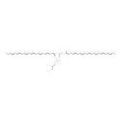 ChemSpider 2D Image | 2,3-Bis{[(1E,4E,7E,10E,13E,16E,19E)-1-hydroxy-1,4,7,10,13,16,19-docosaheptaen-1-yl]oxy}propyl 2,3-dihydroxypropyl hydrogen phosphate | C50H75O10P