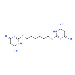 ChemSpider 2D Image | 2,2'-(1,6-Hexanediyldisulfanediyl)di(4,6(1H,5H)-pyrimidinediimine) | C14H22N8S2