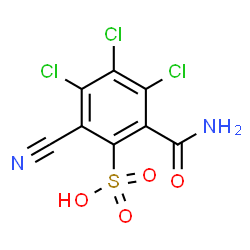 ChemSpider 2D Image | 2-Carbamoyl-3,4,5-trichloro-6-cyanobenzenesulfonic acid | C8H3Cl3N2O4S