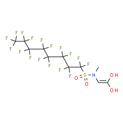 ChemSpider 2D Image | N-(2,2-Dihydroxyvinyl)-1,1,2,2,3,3,4,4,5,5,6,6,7,7,8,8,8-heptadecafluoro-N-methyl-1-octanesulfonamide | C11H6F17NO4S