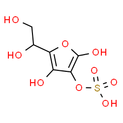 ChemSpider 2D Image | 5-(1,2-Dihydroxyethyl)-2,4-dihydroxy-3-furyl hydrogen sulfate | C6H8O9S