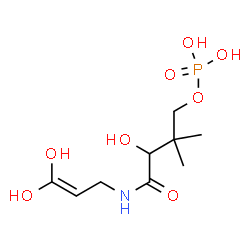 ChemSpider 2D Image | 4-[(3,3-Dihydroxy-2-propen-1-yl)amino]-3-hydroxy-2,2-dimethyl-4-oxobutyl dihydrogen phosphate | C9H18NO8P