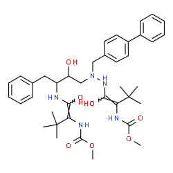 ChemSpider 2D Image | Methyl [(5Z,13Z)-11-benzyl-8-(4-biphenylylmethyl)-6,10,13-trihydroxy-15,15-dimethyl-5-(2-methyl-2-propanyl)-3-oxo-2-oxa-4,7,8,12-tetraazahexadeca-5,13-dien-14-yl]carbamate | C39H53N5O7