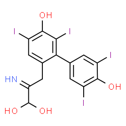 ChemSpider 2D Image | 6-(3,3-Dihydroxy-2-iminopropyl)-2,3',4,5'-tetraiodo-3,4'-biphenyldiol | C15H11I4NO4