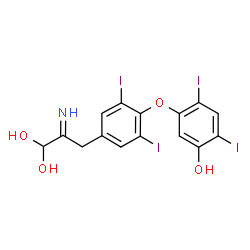 ChemSpider 2D Image | 3-[4-(5-Hydroxy-2,4-diiodophenoxy)-3,5-diiodophenyl]-2-imino-1,1-propanediol | C15H11I4NO4