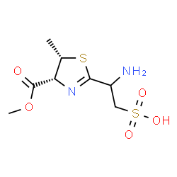 ChemSpider 2D Image | 2-Amino-2-[(4R,5S)-4-(methoxycarbonyl)-5-methyl-4,5-dihydro-1,3-thiazol-2-yl]ethanesulfonic acid | C8H14N2O5S2