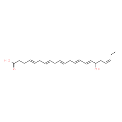 ChemSpider 2D Image | (4E,7E,10E,13E,15E,19Z)-17-Hydroxy-4,7,10,13,15,19-docosahexaenoic acid | C22H32O3