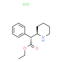 ChemSpider 2D Image | Ethyl (2R)-phenyl[(2R)-2-piperidinyl]acetate hydrochloride (1:1) | C15H22ClNO2