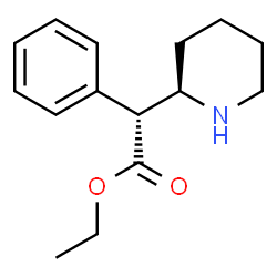 ChemSpider 2D Image | Ethyl (2R)-phenyl[(2R)-2-piperidinyl]acetate | C15H21NO2