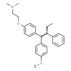 ChemSpider 2D Image | 4-[(1E)-1-{4-[2-(Dimethylamino)ethoxy]phenyl}-2-phenyl-1-buten-1-yl](O-~2~H)phenol | C26H28DNO2