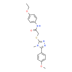 ChemSpider 2D Image | N-(4-Ethoxyphenyl)-2-{[5-(4-methoxyphenyl)-4-methyl-4H-1,2,4-triazol-3-yl]sulfanyl}acetamide | C20H22N4O3S