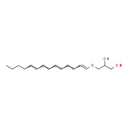 ChemSpider 2D Image | 3-[(1E,3E,5E,7E,9E)-1,3,5,7,9-Tetradecapentaen-1-yloxy]-1,2-propanediol | C17H26O3