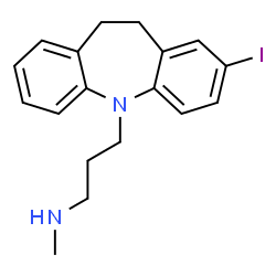 ChemSpider 2D Image | 3-(2-Iodo-10,11-dihydro-5H-dibenzo[b,f]azepin-5-yl)-N-methyl-1-propanamine | C18H21IN2