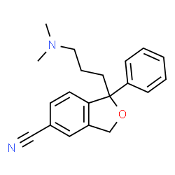 ChemSpider 2D Image | 1-[3-(Dimethylamino)propyl]-1-phenyl-1,3-dihydro-2-benzofuran-5-carbonitrile | C20H22N2O