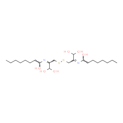 ChemSpider 2D Image | (2E,2'E)-3,3'-Disulfanediylbis(2-{[(1Z)-1-hydroxy-1-octen-1-yl]imino}-1,1-propanediol) | C22H40N2O6S2