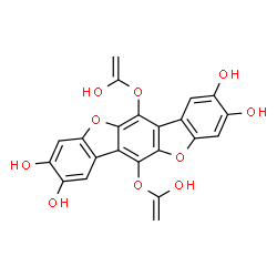 ChemSpider 2D Image | 6,12-Bis[(1-hydroxyvinyl)oxy]benzo[b][1]benzofuro[2,3-f][1]benzofuran-2,3,8,9-tetrol | C22H14O10