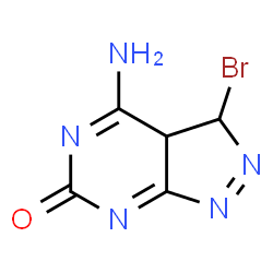 ChemSpider 2D Image | 4-Amino-3-bromo-3,3a-dihydro-6H-pyrazolo[3,4-d]pyrimidin-6-one | C5H4BrN5O