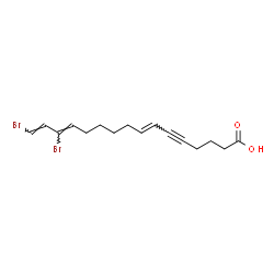 ChemSpider 2D Image | (7E,13Z,15E)-14,16-Dibromo-7,13,15-hexadecatrien-5-ynoic acid | C16H20Br2O2