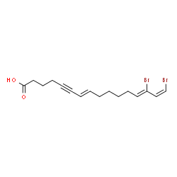 ChemSpider 2D Image | (7E,13Z,15Z)-14,16-Dibromo-7,13,15-hexadecatrien-5-ynoic acid | C16H20Br2O2