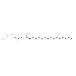 ChemSpider 2D Image | 2-Hydroxy-3-{[(1E)-1-hydroxy-1-hexadecen-1-yl]oxy}propyl dihydrogen phosphate | C19H39O7P