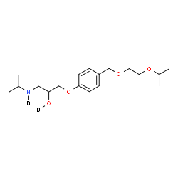 ChemSpider 2D Image | 1-{4-[(2-Isopropoxyethoxy)methyl]phenoxy}-3-[isopropyl(~2~H)amino]-2-propan(~2~H)ol | C18H29D2NO4
