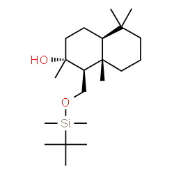 ChemSpider 2D Image | (1S,2R,4aS,8aS)-1-({[Dimethyl(2-methyl-2-propanyl)silyl]oxy}methyl)-2,5,5,8a-tetramethyldecahydro-2-naphthalenol | C21H42O2Si