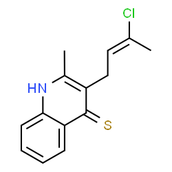 ChemSpider 2D Image | 3-[(2E)-3-Chloro-2-buten-1-yl]-2-methyl-4(1H)-quinolinethione | C14H14ClNS