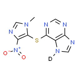 ChemSpider 2D Image | 6-[(1-Methyl-4-nitro-1H-imidazol-5-yl)sulfanyl](7-~2~H)-7H-purine | C9H6DN7O2S
