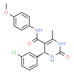 ChemSpider 2D Image | (4R)-4-(3-Chlorophenyl)-N-(4-methoxyphenyl)-6-methyl-2-oxo-1,2,3,4-tetrahydro-5-pyrimidinecarboxamide | C19H18ClN3O3