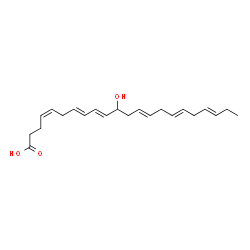 ChemSpider 2D Image | (4Z,7E,9E,13E,16E,19E)-11-Hydroxy-4,7,9,13,16,19-docosahexaenoic acid | C22H32O3