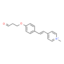 ChemSpider 2D Image | 1-Methyl-4-{(E)-2-[4-(3-oxopropoxy)phenyl]vinyl}pyridinium | C17H18NO2