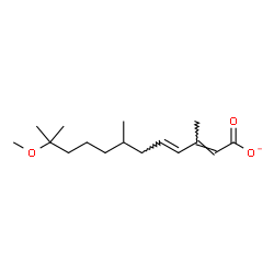 ChemSpider 2D Image | (2E,4E)-11-Methoxy-3,7,11-trimethyl-2,4-dodecadienoate | C16H27O3