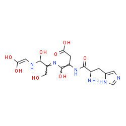ChemSpider 2D Image | (3Z)-4-[(E)-{1-[(2,2-Dihydroxyvinyl)amino]-1,3-dihydroxy-2-propanylidene}amino]-3-(histidylamino)-4-hydroxy-3-butenoic acid | C15H22N6O8