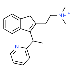 ChemSpider 2D Image | N,N-Dimethyl-2-{3-[1-(2-pyridinyl)ethyl]-1H-inden-2-yl}ethanaminium | C20H25N2