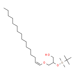 ChemSpider 2D Image | 2-{[Dimethyl(2-methyl-2-propanyl)silyl]oxy}-3-[(1Z)-1-hexadecen-1-yloxy]-1-propanol | C25H52O3Si