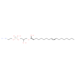 ChemSpider 2D Image | 2-Aminoethyl 2-hydroxy-3-{[(1E,9E)-1-hydroxy-1,9-octadecadien-1-yl]oxy}propyl hydrogen phosphate | C23H46NO7P
