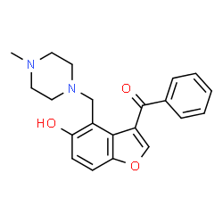 ChemSpider 2D Image | [5-Hydroxy-4-(4-methyl-piperazin-1-ylmethyl)-benzofuran-3-yl]-phenyl-methanone | C21H22N2O3