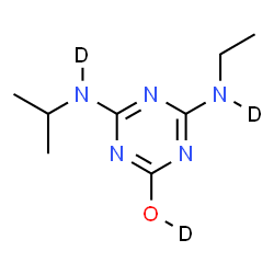 ChemSpider 2D Image | 4-[Ethyl(~2~H)amino]-6-[isopropyl(~2~H)amino]-1,3,5-triazin-2-(~2~H)ol | C8H12D3N5O