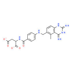 ChemSpider 2D Image | 2-[(4-{[(2,4-Diimino-5-methyl-1,2,3,4-tetrahydro-6-quinazolinyl)methyl]amino}benzoyl)amino]succinate | C21H20N6O5