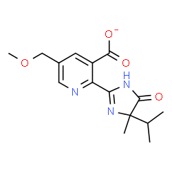 ChemSpider 2D Image | 2-(4-Isopropyl-4-methyl-5-oxo-4,5-dihydro-1H-imidazol-2-yl)-5-(methoxymethyl)nicotinate | C15H18N3O4