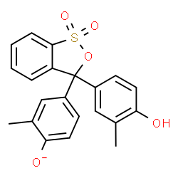ChemSpider 2D Image | 4-[3-(4-Hydroxy-3-methylphenyl)-1,1-dioxido-3H-2,1-benzoxathiol-3-yl]-2-methylphenolate | C21H17O5S