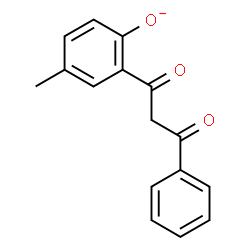 ChemSpider 2D Image | 4-Methyl-2-(3-oxo-3-phenylpropanoyl)phenolate | C16H13O3