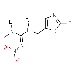 ChemSpider 2D Image | 1-[(2-Chloro-1,3-thiazol-5-yl)methyl]-3-methyl-2-nitro(~2~H_2_)guanidine | C6H6D2ClN5O2S