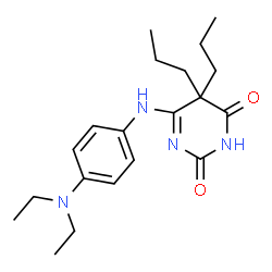 ChemSpider 2D Image | 6-{[4-(Diethylamino)phenyl]amino}-5,5-dipropyl-2,4(3H,5H)-pyrimidinedione | C20H30N4O2