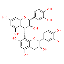 ChemSpider 2D Image | (-)-epicatechin-(4alpha->8)-(-)-epicatechin | C30H26O12