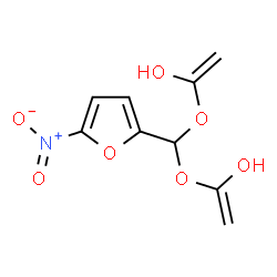 ChemSpider 2D Image | 1,1'-{[(5-Nitro-2-furyl)methylene]bis(oxy)}diethenol | C9H9NO7