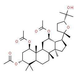 ChemSpider 2D Image | (1beta,3alpha,12beta,24R)-25-Hydroxy-20,24-epoxydammarane-1,3,12-triyl triacetate | C36H58O8