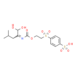 ChemSpider 2D Image | 4-{[2-({[(2Z)-1,1-Dihydroxy-4-methyl-2-pentanylidene]carbamoyl}oxy)ethyl]sulfonyl}benzenesulfonic acid | C15H21NO9S2