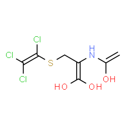 ChemSpider 2D Image | 2-[(1-Hydroxyvinyl)amino]-3-[(trichlorovinyl)sulfanyl]-1-propene-1,1-diol | C7H8Cl3NO3S