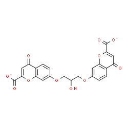 ChemSpider 2D Image | 7,7'-[(2-Hydroxy-1,3-propanediyl)bis(oxy)]bis(4-oxo-4H-chromene-2-carboxylate) | C23H14O11